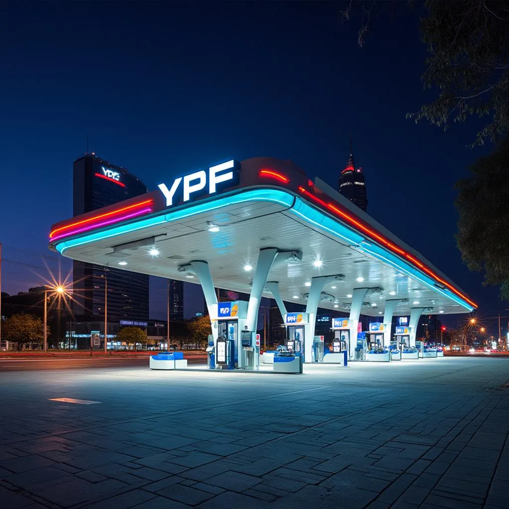 Estación YPF moderna en Buenos Aires