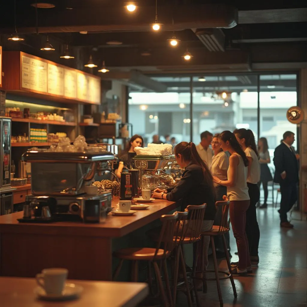 Tienda FULL YPF con productos y café